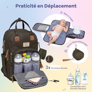 Sac à dos à langer bébé multifonctions
