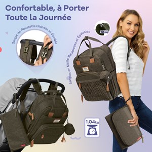 Sac à dos à langer bébé multifonctions