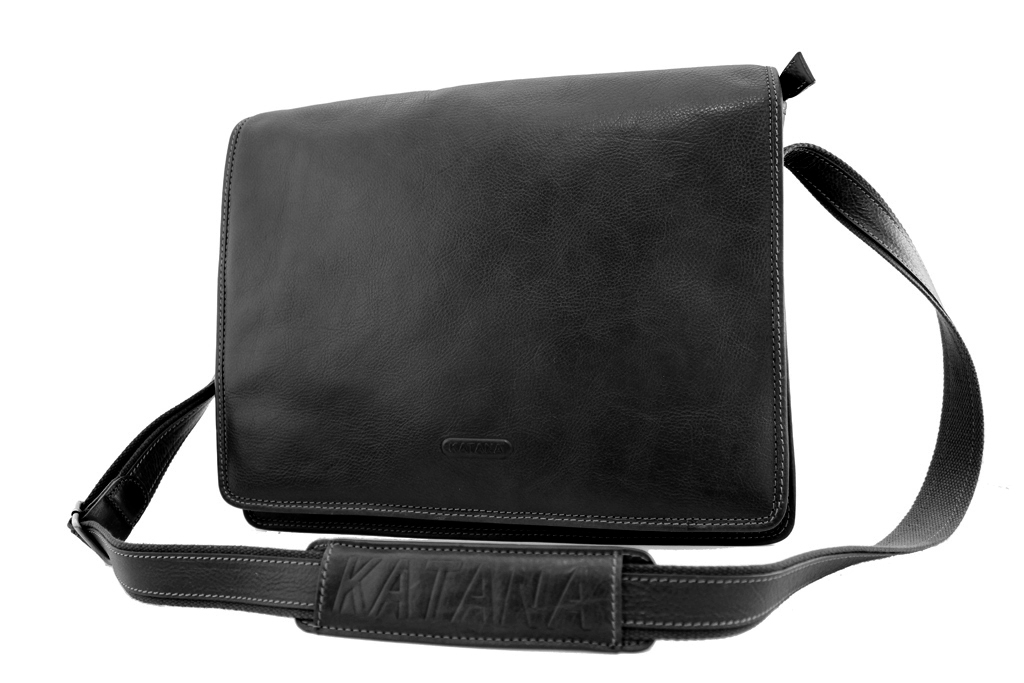 Cartable américain en cuir KATANA noir