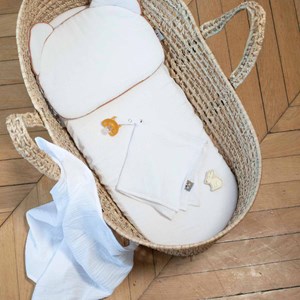 Housse couffin ovale gaze coton jeanne