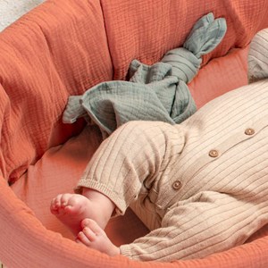 Housse couffin ovale gaze coton jeanne