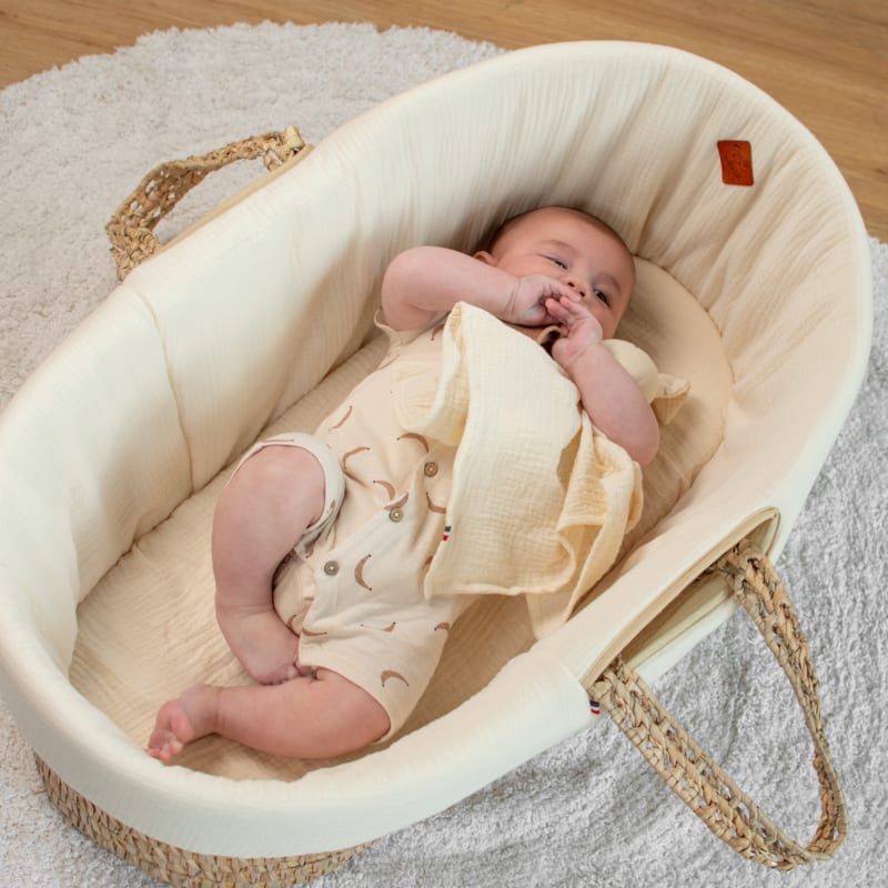 Housse couffin ovale gaze coton jeanne (Sevira Kids) - Image 2