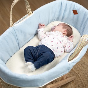 Housse couffin ovale gaze coton jeanne