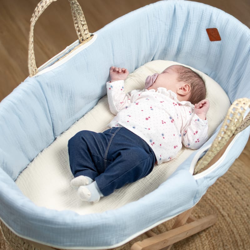 Housse couffin ovale gaze coton jeanne (Sevira Kids) - Image 4