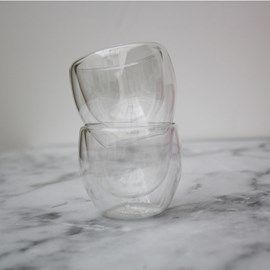 4 tasses à expresso - double paroi - 80 ml