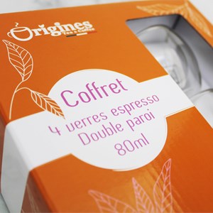 4 tasses à expresso - double paroi - 80 ml