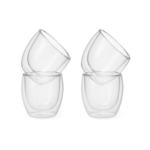 4 tasses à expresso - double paroi - 80 ml