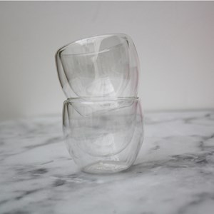 4 tasses à expresso - double paroi - 80 ml