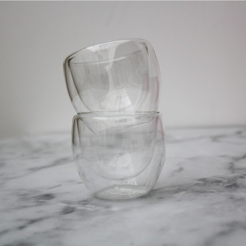 4 tasses à expresso - double paroi - 80 ml