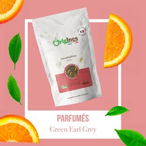 Green earl grey - thé vert bio bergamote - sachet 100g