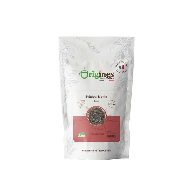 Princess jasmin - thé vert bio au jasmin - sachet 100g