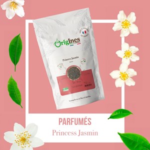 Princess jasmin - thé vert bio au jasmin - sachet 100g