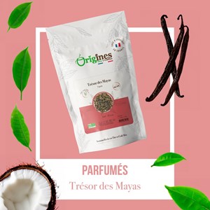 Trésor des mayas - thé vert bio vanille - sachet 100g