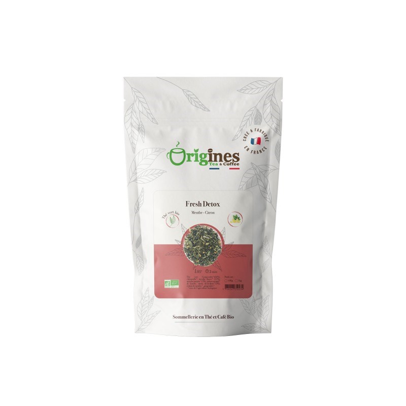 Thé vert bio fresh detox - chine - sachet 100g