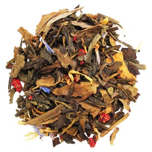 Fraise in love - thé vert & blanc bio à la fraise - sachet 80g