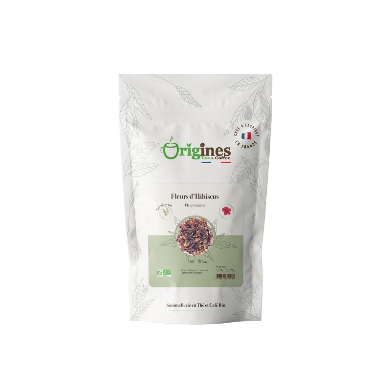 Fleurs d'hibiscus - infusion bio plante naturelle - sachet 70g