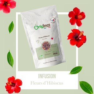 Fleurs d'hibiscus - infusion bio plante naturelle - sachet 70g