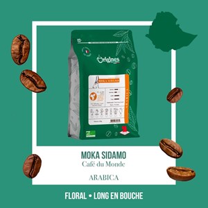 Café bio moka sidamo - pur arabica - grain 250g