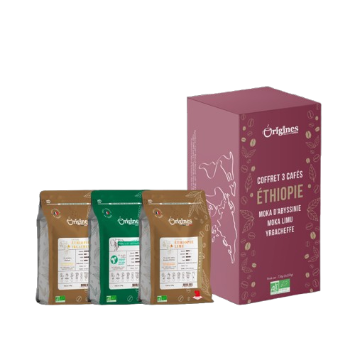 Coffret café en grains bio d'ethiopie - 750g (3x250g)