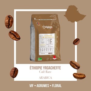 Café rare bio - ethiopie yrgacheffe - grain 250g