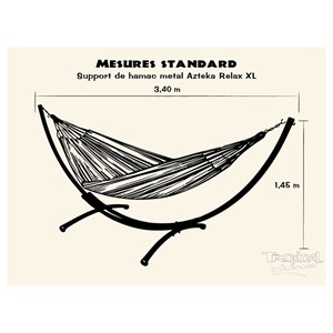 Hamac sur pied azteka xl poligono turquo