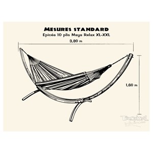 Hamac sur pied maya xxl poligono turquoi