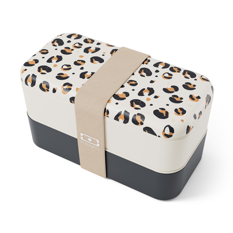 Lunch box rectangle 2x500ml leopard