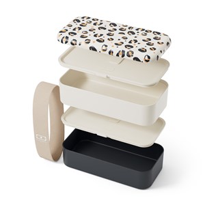 Lunch box rectangle 2x500ml leopard