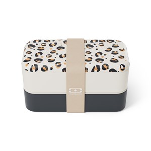 Lunch box rectangle 2x500ml leopard