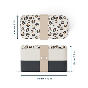 Lunch box rectangle 2x500ml leopard