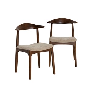 Chaise bois hêtre foncé aline (lot de 2)