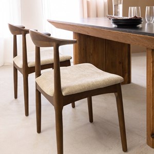 Chaise bois hêtre foncé aline (lot de 2)