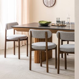 Chaise en hêtre et tissu (lot de 2)