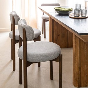 Chaise en hêtre et tissu (lot de 2)