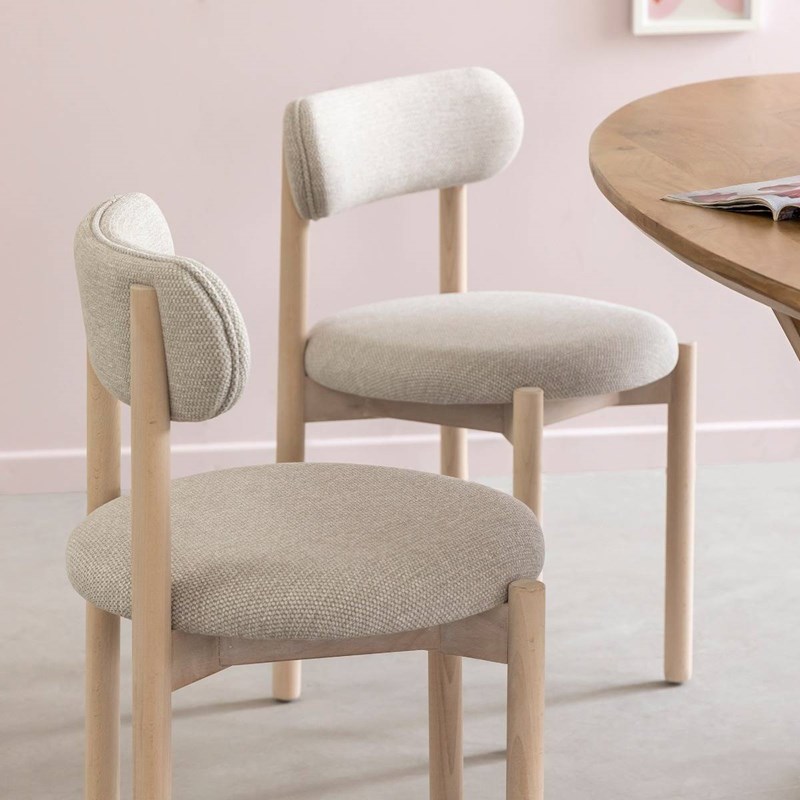 Chaise en hêtre et tissu (lot de 2)