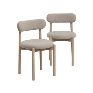Chaise en hêtre et tissu (lot de 2)
