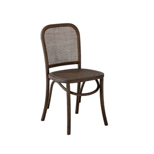 Chaise bois foncé et cannage