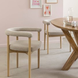 Chaise en bois d'orme et tissu