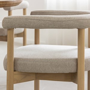 Chaise en bois d'orme et tissu