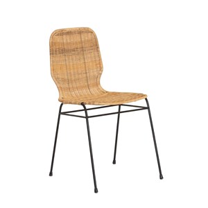 Chaise en métal et rotin (lot de 2)