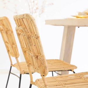 Chaise en rotin et en métal (lot de 2)