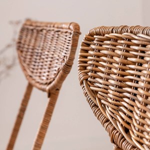 Chaise en rotin et en métal (lot de 2)