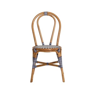 Chaise bistrot en rotin bleue (lot de 2)