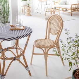 Chaise en rotin bistrot nohan (lot de 2)