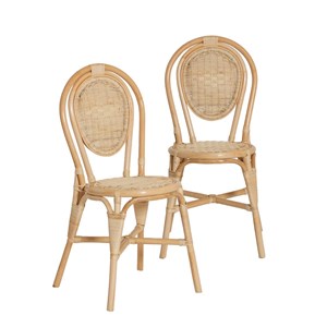 Chaise en rotin bistrot nohan (lot de 2)