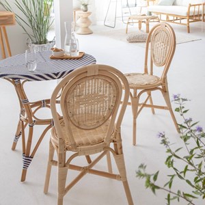 Chaise en rotin bistrot nohan (lot de 2)