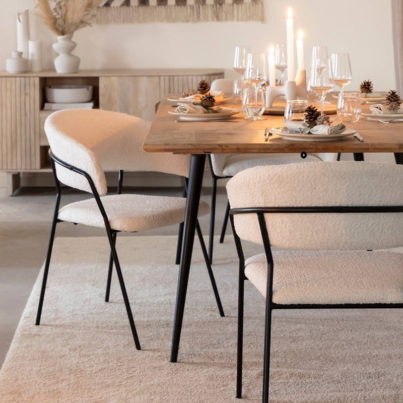 Chaises tissu bouclette kanoa