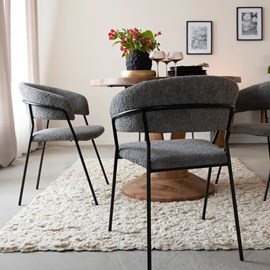 Chaise tissu bouclette grise kanoa