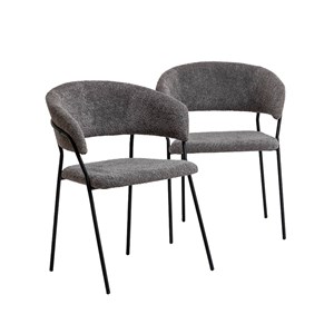 Chaise tissu bouclette grise kanoa