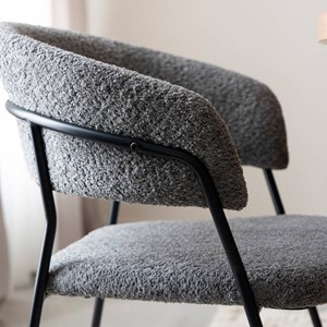 Chaise tissu bouclette grise kanoa